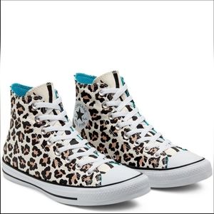 CONVERSE ALL STAR Leopard Print High Tops, US 7.5